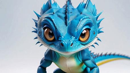 Adorable Blue Baby Dragon wallpaper