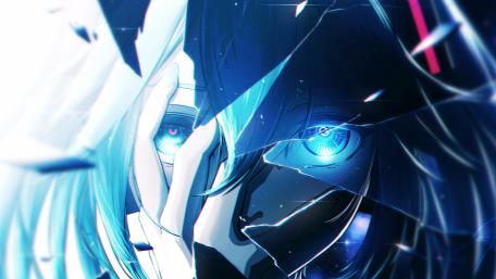 Crystalline Blue Gaze of Hatsune Miku wallpaper