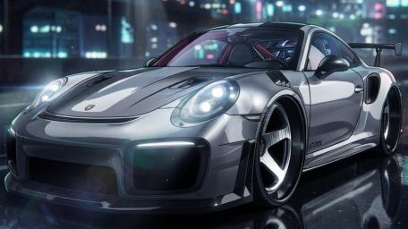 Anime Porsche GT2 Night Drive wallpaper