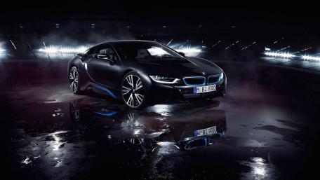 BMW i8 Under Stadium Lights wallpaper