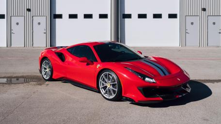 Red Ferrari Pista in Industrial Light wallpaper