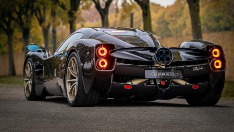 Pagani Utopia Rear View on Autumn Road wallpaper