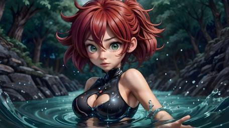 Mystic Red Haired Anime Warrior wallpaper