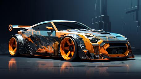 Neon Widebody Street Racer wallpaper