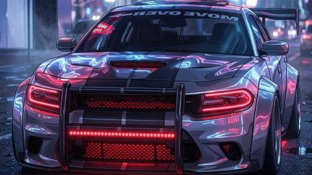 Neon Drift Muscle Car wallpaper
