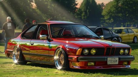 Retro BMW Shine at Sunset wallpaper