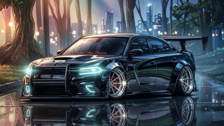 Midnight Anime Muscle Cruiser wallpaper