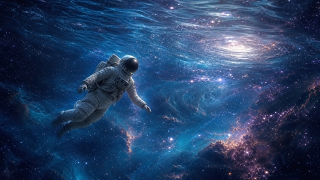 Astronaut Drifting Through Cosmic Dreamscape wallpaper