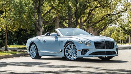 Elegant Bentley Convertible Under Sunlit Trees wallpaper