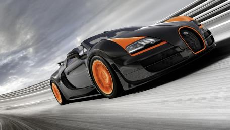 Orange Rimmed Bugatti Veyron Speed Burst wallpaper