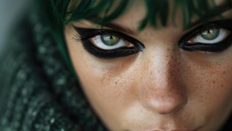 Enigmatic Green Eyed Portrait wallpaper