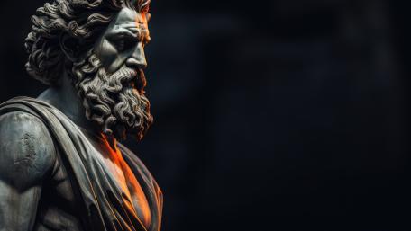 Zeus in Stone and Shadow wallpaper
