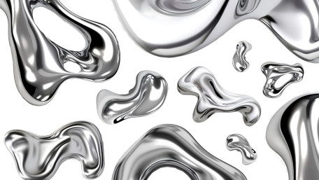 Liquid Mercury Flow: Futuristic 3D Chrome Abstract 4K Wallpaper wallpaper