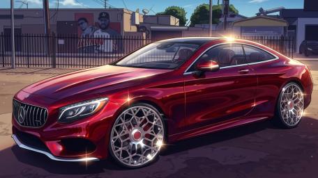 Shining Anime Mercedes Coupe wallpaper