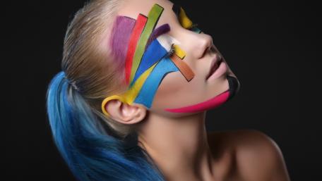 Vibrant Painted Beauty Portrait wallpaper