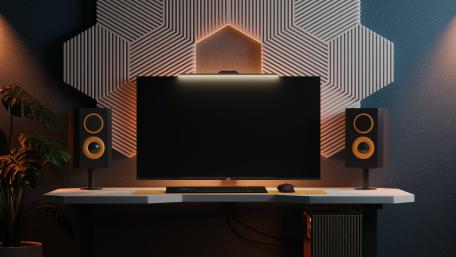 Minimal Tech Workspace Glow wallpaper