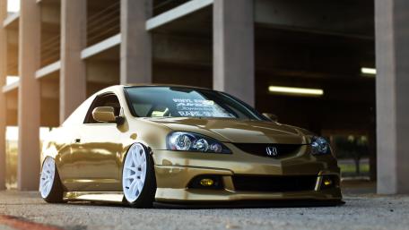 Gold JDM Honda Coupe wallpaper