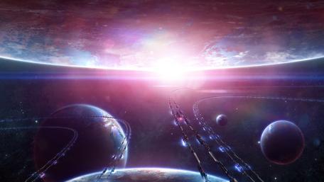 Celestial Highway Beyond the Twin Horizons wallpaper