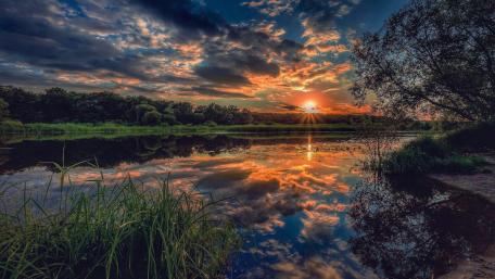 Twilight Lake Serenity wallpaper