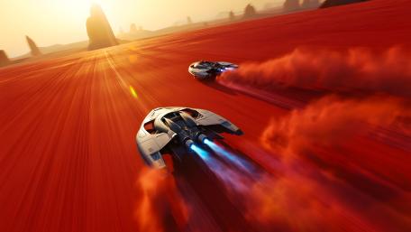 Red Planet Skiff Chase wallpaper