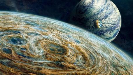 Twin Worlds in the Deep Cosmic Frontier wallpaper