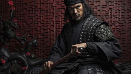 Shadowed Samurai Guardian wallpaper