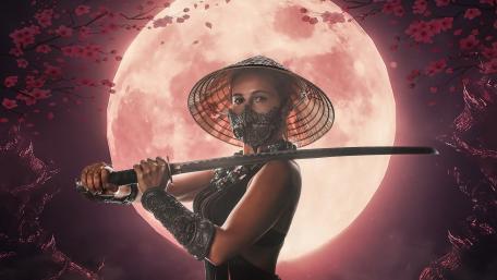 Moonlit Samurai Assassin wallpaper