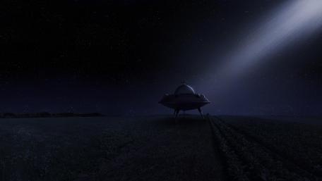 Mysterious UFO Emerges from the Night Sky wallpaper