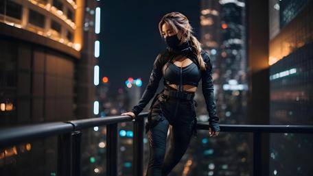 Neon Shadow Assassin wallpaper