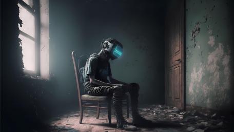 Virtual Solitude in the Ruined Room wallpaper