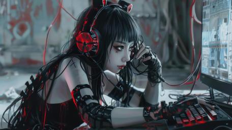 Cyberpunk Hacker Girl wallpaper