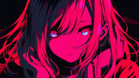 Neon Heart Cyberpunk Girl wallpaper