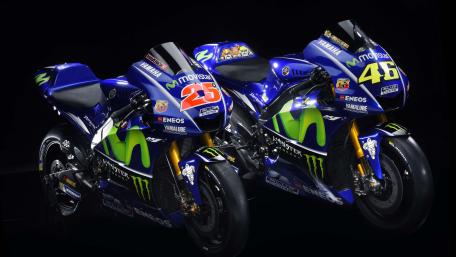 Twin Yamaha MotoGP Machines wallpaper