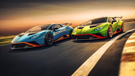 Twin Lamborghini Huracan Sto Racing wallpaper