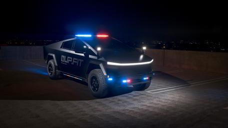 Tesla Cybertruck Police Night Patrol wallpaper