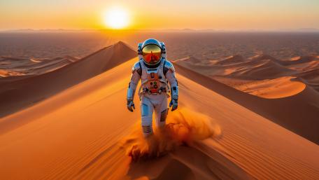 Martian Dunes at Sunrise wallpaper