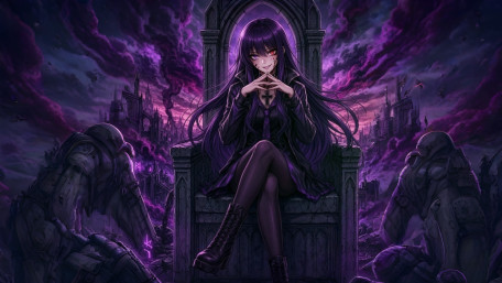 Gothic Throne of Violet Ruin wallpaper