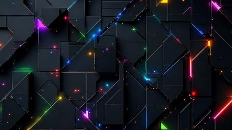 Neon Geometry Overload wallpaper