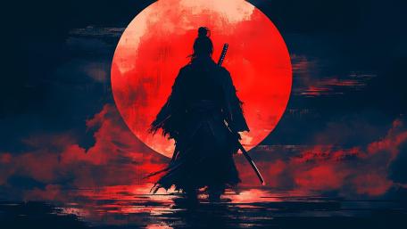 Blood Moon Samurai wallpaper