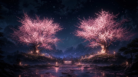 Midnight Blossom Glow wallpaper