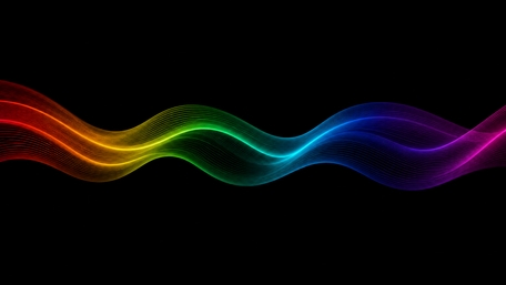 Neon Rainbow Wave on Black wallpaper