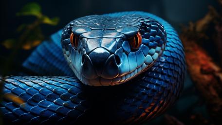 Midnight Blue Serpent Close Up wallpaper