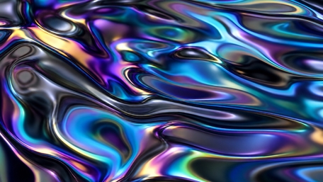 Iridescent Chrome Waves wallpaper