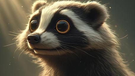 Dreamy Midworld Raccoon Glow wallpaper
