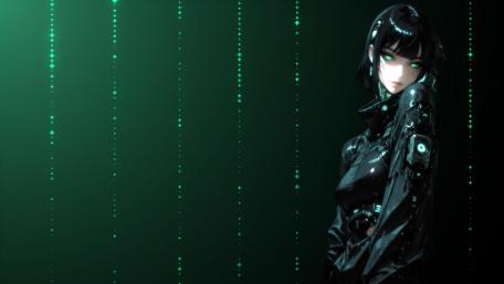 Neon Vigil of the Cyberpunk Girl wallpaper
