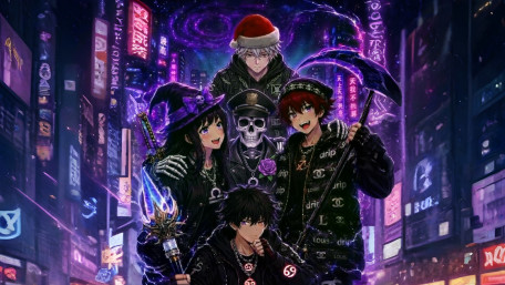 Neon Reapers in Cyberpunk Alley wallpaper