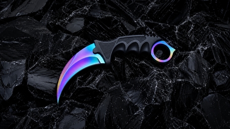 Neon Karambit on Dark Tactical Stone wallpaper