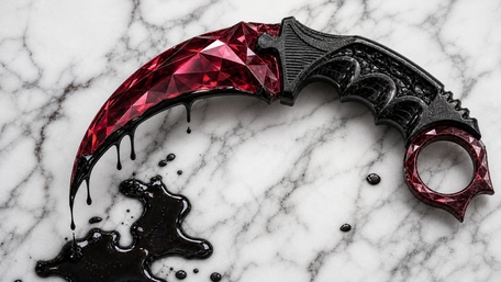 Ruby Blood Karambit on Marble wallpaper