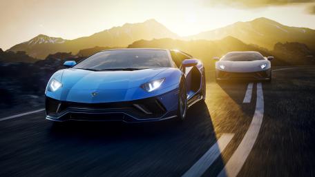 Lamborghini Aventador Sunset Drive wallpaper