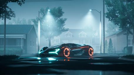 Futuristic Lamborghini Terzo Millennio Glow wallpaper